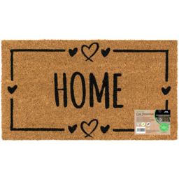 JVL Home Hearts Coir Latex Backed Door Mat and Runner Set - Size: 121 x 41 x 4cm - Brown - Wilko - thumbnail 3