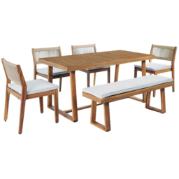 Brooke 6 Piece Dining Set - Wood - Size: 6 Seater - Outdoor Essentials - Wilko - thumbnail 3