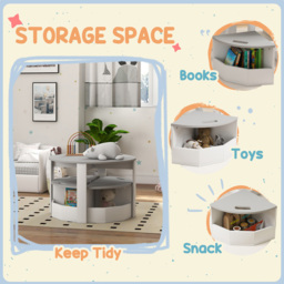 AIYAPLAY 5 Piece Grey Kids Table and Chairs Set - Size: 49 x 78 x 78cm - Wilko - thumbnail 7