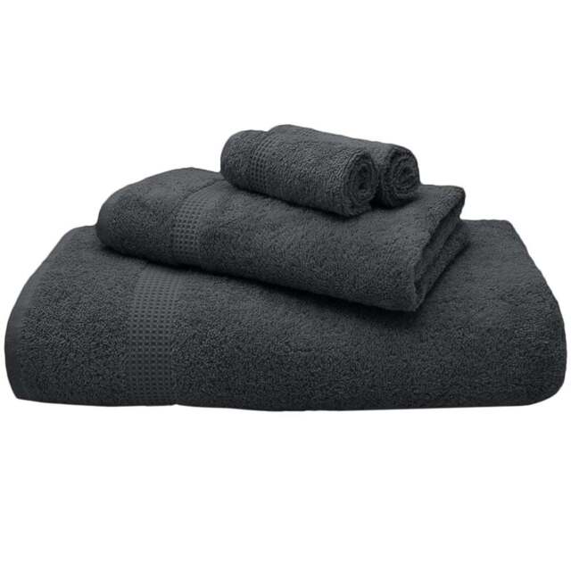 Mayfair Egyptian Cotton Charcoal Bath Towel Set of 2 - Grey - Wilko - image 1