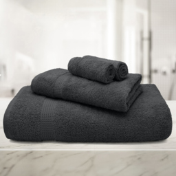 Mayfair Egyptian Cotton Charcoal Bath Towel Set of 2 - Grey - Wilko - thumbnail 3