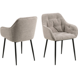 Florence Brooke Set of 2 Monza Beige Dining Chair with Armrest - Furniture To Go - Wilko - thumbnail 3