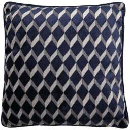 Divante Colorado Navy Geo Velvet Cushion 43 x 43cm - Wilko