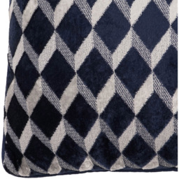 Divante Colorado Navy Geo Velvet Cushion 43 x 43cm - Wilko - thumbnail 4