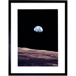 Wee Blue Coo NASA Planet Earth Lunar Surface Moon Space Photo Framed Wall Art Print 30 x 41cm - Size: 43.3 x 33.3 x 1.5cm - Black - Wilko - thumbnail 1