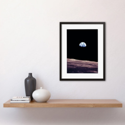 Wee Blue Coo NASA Planet Earth Lunar Surface Moon Space Photo Framed Wall Art Print 30 x 41cm - Size: 43.3 x 33.3 x 1.5cm - Black - Wilko - thumbnail 3