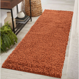 Desire Rugs Oxford Terracotta Plain Shaggy Runner Rug 60 x 220cm - Wilko - thumbnail 3