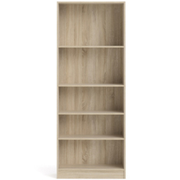 Florence Basic 4 Shelf Oak Wide Tall Bookcase - Brown - Furniture to Go - Wilko - thumbnail 4