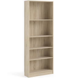Florence Basic 4 Shelf Oak Wide Tall Bookcase - Brown - Furniture to Go - Wilko - thumbnail 3