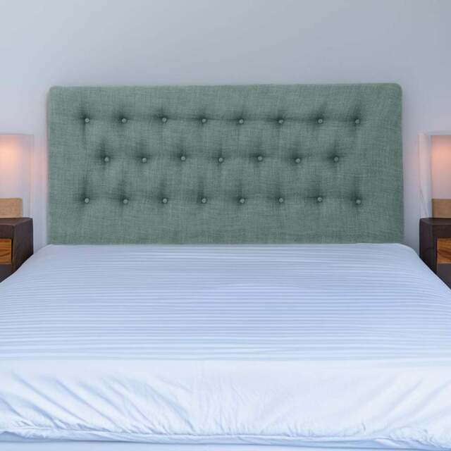 Bedmaster Lona Small Double Duck Egg Linen Buttoned Headboard - Blue - Wilko - image 1