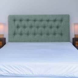 Bedmaster Lona Small Double Duck Egg Linen Buttoned Headboard - Blue - Wilko - thumbnail 1
