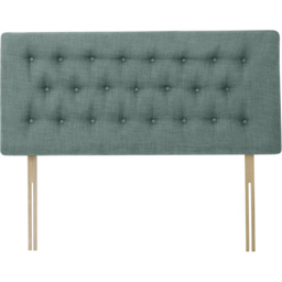 Bedmaster Lona Small Double Duck Egg Linen Buttoned Headboard - Blue - Wilko - thumbnail 3