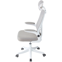 Living and Home White and Grey Mesh Swivel and Adjustable Office Chair - Size: 120 x 62 x 50cm - White + Grey - Wilko - thumbnail 4