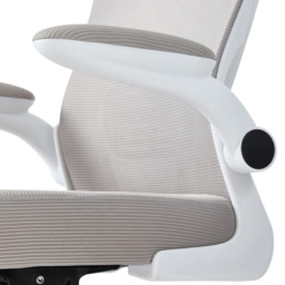 Living and Home White and Grey Mesh Swivel and Adjustable Office Chair - Size: 120 x 62 x 50cm - White + Grey - Wilko - thumbnail 6