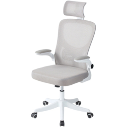 Living and Home White and Grey Mesh Swivel and Adjustable Office Chair - Size: 120 x 62 x 50cm - White + Grey - Wilko - thumbnail 3