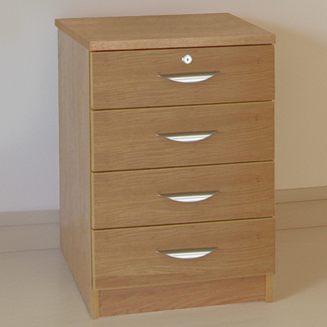 R White Cabinets 4 Drawer Brown Storage Unit - Size: 72.8 x 47.9 x 54cm - Wilko - image 1