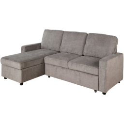 Home Source Kingston Grey Sectional Upholstered Corner Sofa with Pull Out Bed - Size: 3 Seater - Wilko - thumbnail 3