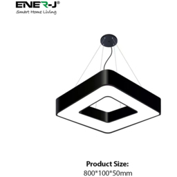 ENER-J Cool White LED 40W 6500K Hollow Square Minimalist Pendant Light - Size: 80 x 10 x 5cm - ENERJ - Wilko - thumbnail 4