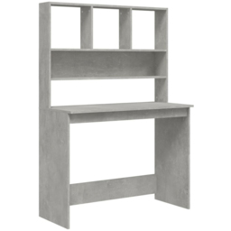 vidaXL 4 Shelf Computer Desk Concrete Grey - Size: 148 x 102 x 45cm - Wilko - thumbnail 3