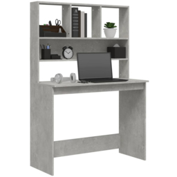 vidaXL 4 Shelf Computer Desk Concrete Grey - Size: 148 x 102 x 45cm - Wilko - thumbnail 4