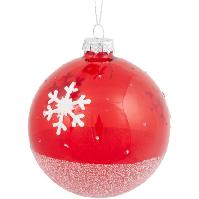 Opaque Ruby Snowflake Bauble Red - Santa's Chalet - Wilko - image 1