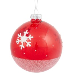 Opaque Ruby Snowflake Bauble Red - Santa's Chalet - Wilko - thumbnail 1