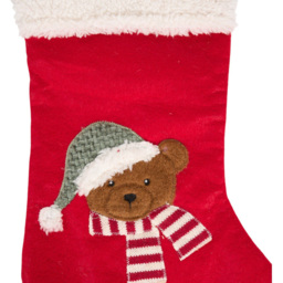 Traditional Christmas Bear Stocking Red and White - Wilko - thumbnail 4