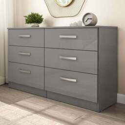 Lynx 6 Drawer Grey Chest of Drawers - Birlea - Wilko - thumbnail 1