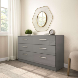 Lynx 6 Drawer Grey Chest of Drawers - Birlea - Wilko - thumbnail 4