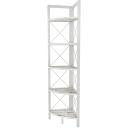 Decorotika Remo 5 Shelf White Marble Effect Metal Frame Corner Storage Rack - Size: 160 x 30.5 x 33cm - Wilko - thumbnail 4