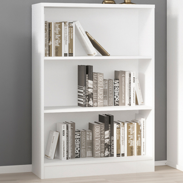 Florence 4 You 3 Shelf Pearl White Medium Wide Bookcase - Furniture to Go - Wilko - image 1