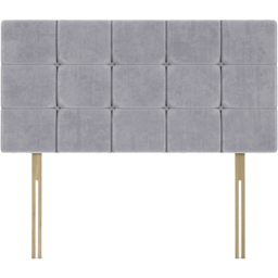Bedmaster Small Double Seal Grey Naples Velvet Pearl Squared Headboard - Wilko - thumbnail 3