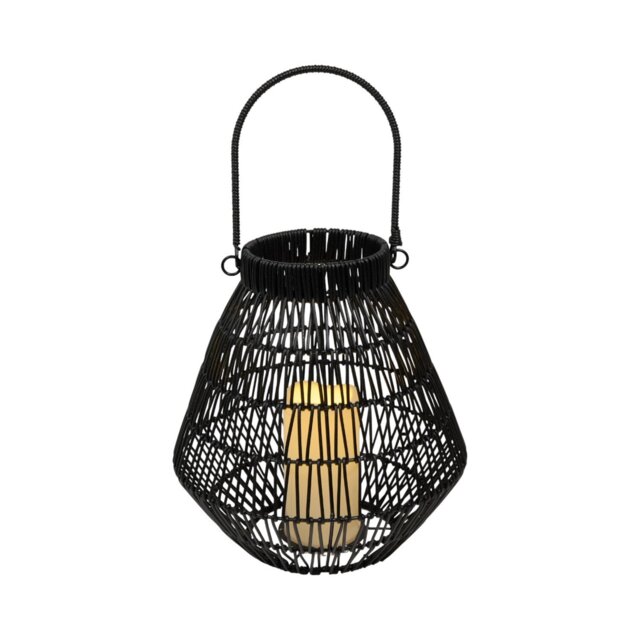Elodie Lantern with LED Candle - Black - Wilko