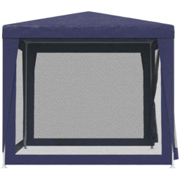 vidaXL 3 x 3m Blue Party Tent with 4 Mesh Sidewalls - Wilko - thumbnail 5