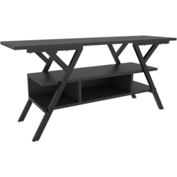 Decorotika Minerva Decorative 4 Open Shelf Black and Anthracite TV Unit - Size: 55 x 120 x 35cm - Multi - Wilko - thumbnail 4