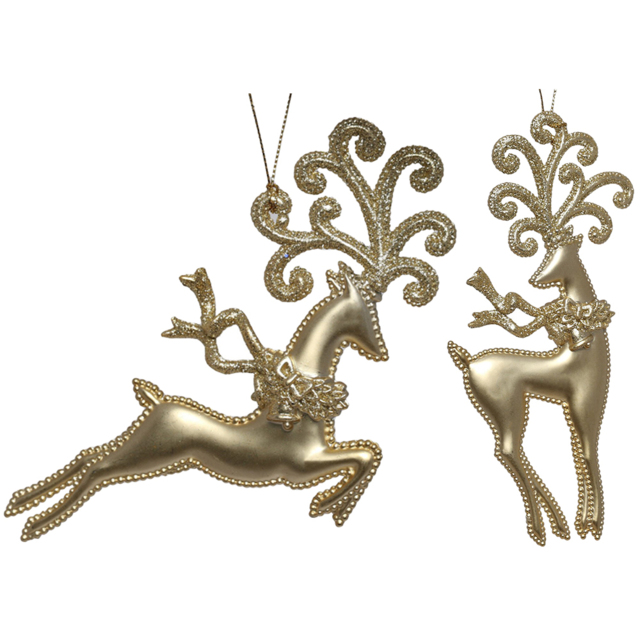 Single Grace & Glory Matte Gold Reindeer Bauble in Assorted styles - Size: 1 Piece - Wilko - image 1