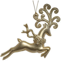 Single Grace & Glory Matte Gold Reindeer Bauble in Assorted styles - Size: 1 Piece - Wilko - thumbnail 3