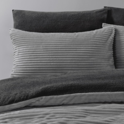 Velosso Double Silver Plush Cord Duvet Set - Wilko - thumbnail 3