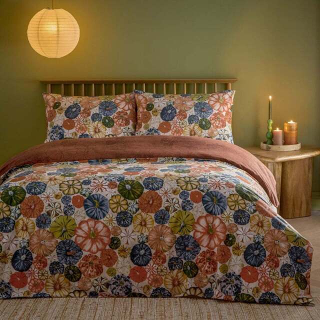furn. Picking Patch Single Pecan Pumpkin Duvet Cover Set - Brown - Wilko - image 1