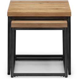 Julian Bowen Brooklyn Oak Nest of Tables Set of 2 - Size: 50 x 50 x 50cm - Brown - Wilko - thumbnail 5
