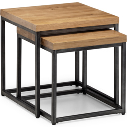 Julian Bowen Brooklyn Oak Nest of Tables Set of 2 - Size: 50 x 50 x 50cm - Brown - Wilko - thumbnail 3