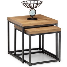 Julian Bowen Brooklyn Oak Nest of Tables Set of 2 - Size: 50 x 50 x 50cm - Brown - Wilko - thumbnail 4