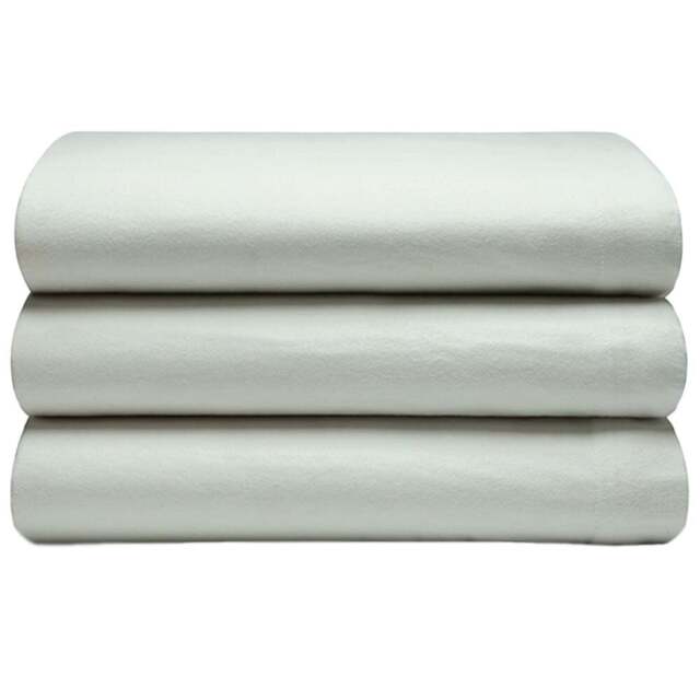 Serene Single Apple Green Brushed Cotton Flat Bed Sheet - Wilko - image 1
