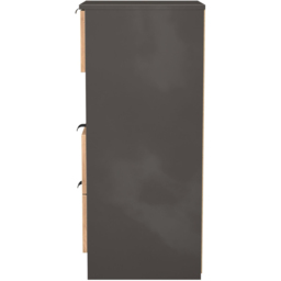 Crowndale Bora 3 Drawer Single Shelf Gold Oak and Graphite Bedside Cabinet - Grey - Wilko - thumbnail 4