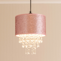 ValueLights Bonita Pink Glitter Pendant Shade with Clear Droplets - Wilko - thumbnail 3