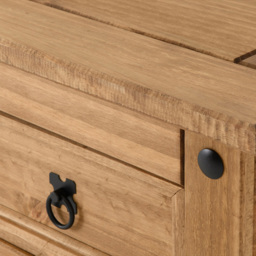Seconique Corona Single Door 4 Drawer Distressed Waxed Pine Sideboard - Size: 44 x 91 x 83cm - Brown - Wilko - thumbnail 7
