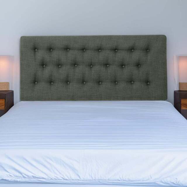 Bedmaster Lona King Size Charcoal Linen Buttoned Headboard - Grey - Wilko - image 1