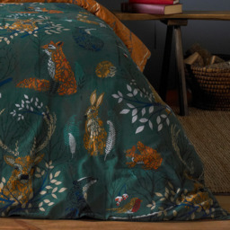 furn. Forest Fauna Woodland Super King Emerald Duvet Set - Green - Wilko - thumbnail 3