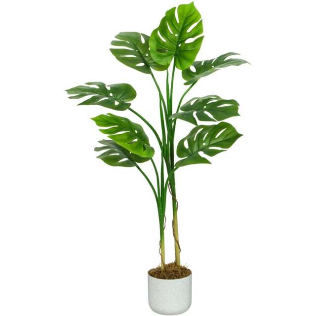 Monstera Tree Indoor Artificial Plant 110cm - Size: 110 x 30 x 30cm - Green - MCC - Wilko - image 1