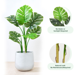 Monstera Tree Indoor Artificial Plant 110cm - Size: 110 x 30 x 30cm - Green - MCC - Wilko - thumbnail 5